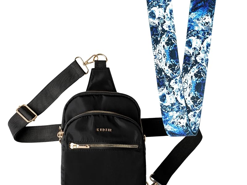 KEDZIE Roundtrip Convertible Sling Crossbody Bag (Black