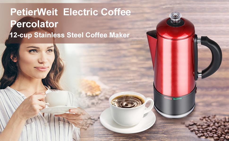 PetierWeit Percolator koffiezetapparaat, 412 kopjes, percolator