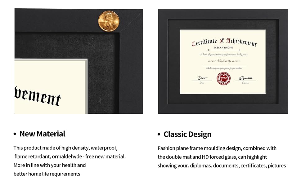 ELSKER&HOME Certificate Frames 8.5 x 11 Black, Fits