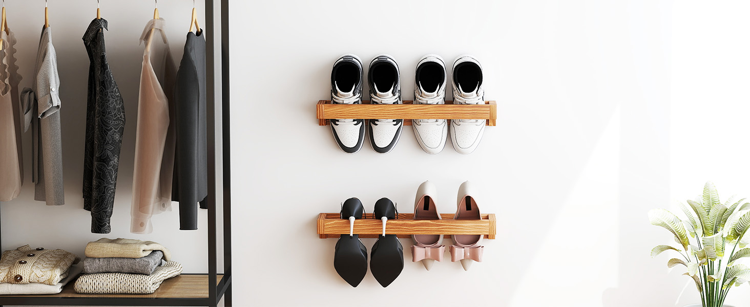 Wall Mounted Shoe Rack Storage Organizer