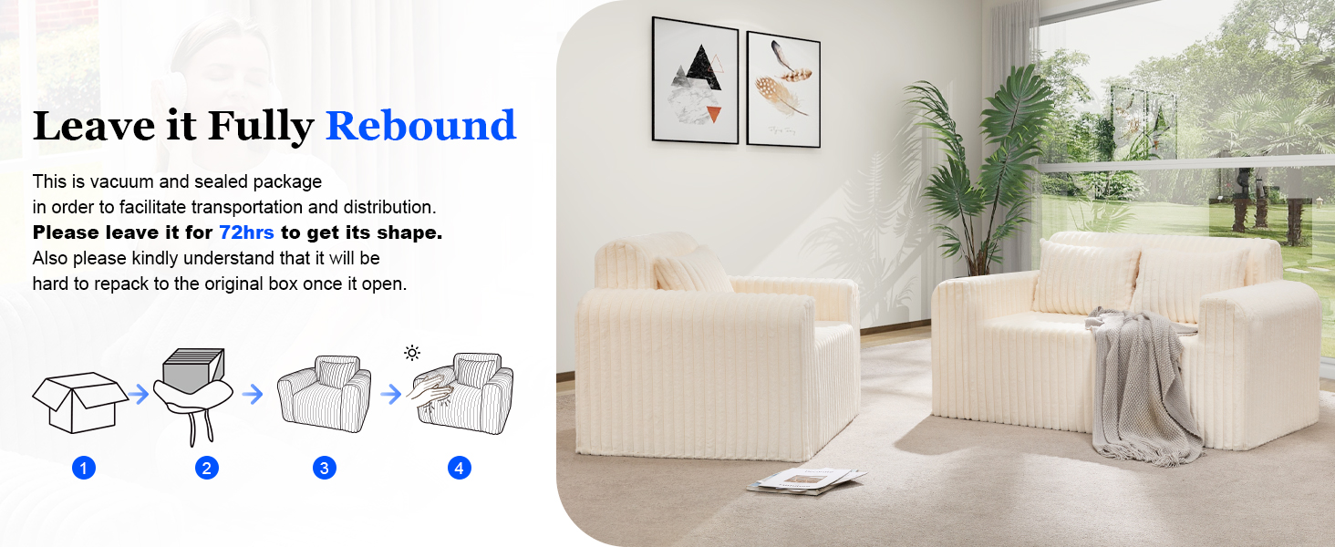 Hobestluk Single Sofa Foam Couch Sofa for Small Spaces Comfy Sofas with Removable Cover Furry Couch with Pillows for Living Room, Bedroom, Apartment, Office (White, Standard) 19 the maintainace for Hobestluk Sofa Couch