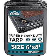TARPAL tarp 6x8 20mil Super Heavy Duty Tarps Cover Waterproof UV Resistant Rip and Tear Proof Tar...