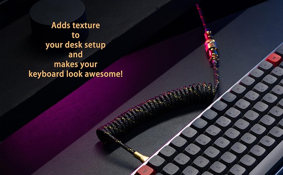 FormulaMod Coiled Keyboard Cable for Mechanical Keyboard,Coiled USB