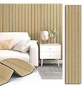 STICKEEP Neutral Peel and Stick Wood Panels for Walls 3D Textured Faux Wood Acoustic Wall Panels ...