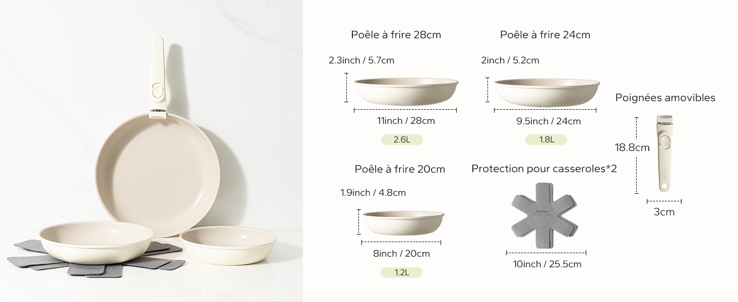 Redchef Lot de poêles céramique amovible anti-adhésives beige pour camping Global Recycled Standard E07cfc68 9476 4777 98f6 4370863bacb6. CR0,0,1464,600 PT0 SX1464 V1