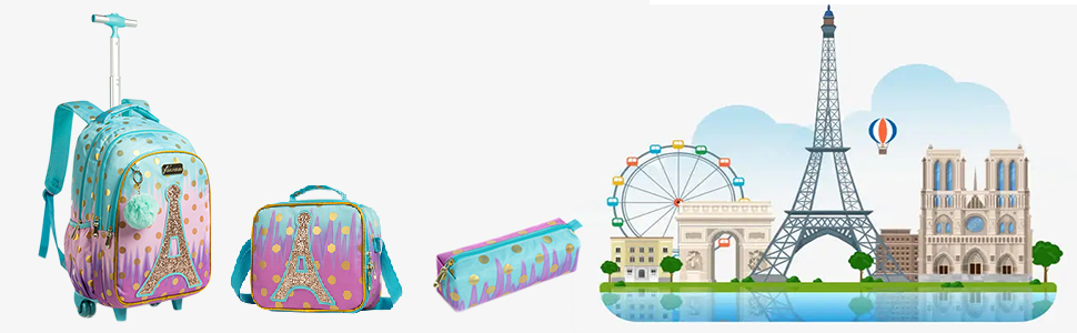 Wenlia Sac à Dos à roulettes pour Enfants