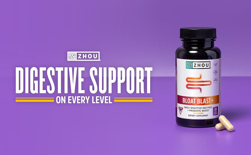Zhou Nutrition Bloat Blast+ Digestive Enzymes with