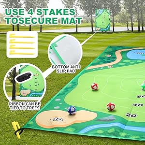 Golf mat on the wall or glass battle royale golf set mini golfer on a stick for adults