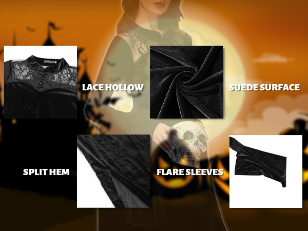 Amazon.com: YAOBAOLE Gothic Fashion Vintage Sexy Lace Split