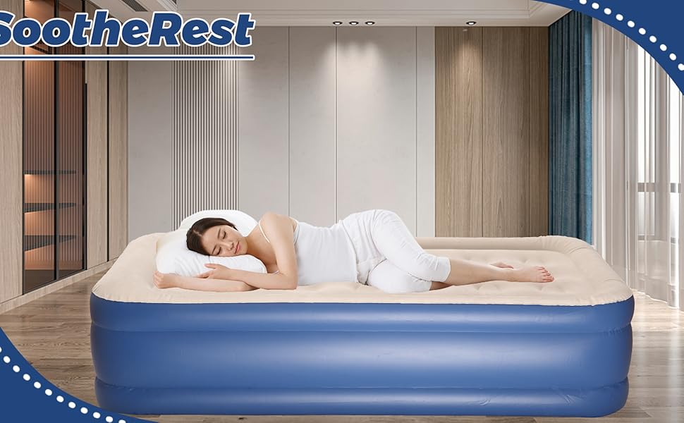 SootheRest Queen Air Mattress with Builtin Pump, 19