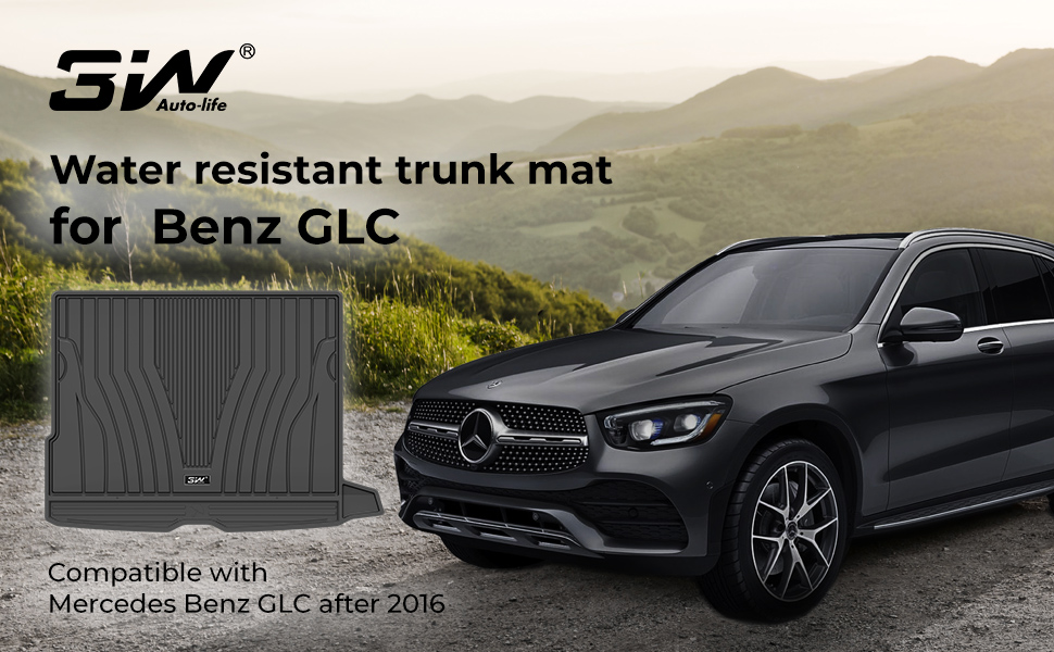 3W TPE All Weather Custom Boot mat for Mercedes Benz GLC 20162023