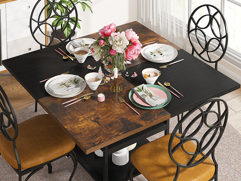 Tribesigns 47 Inch Dining Table for 4, Square Kitchen