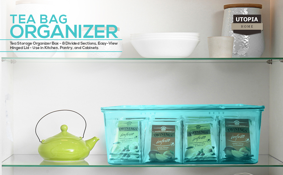 Utopia Home (1 Pack) Tea Bag Organizer Stackable Tea Bag Storage Organizer with