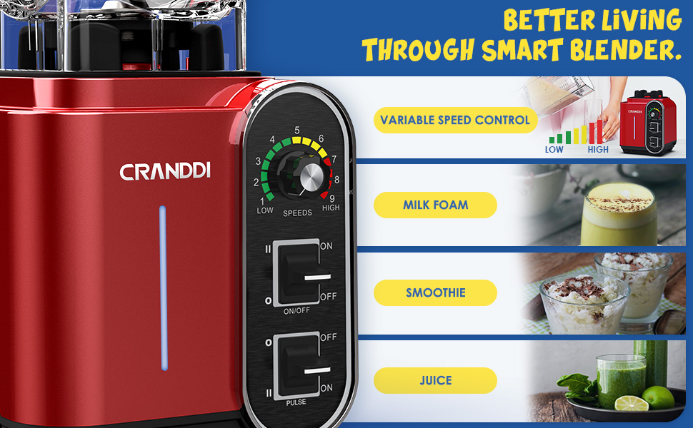 CRANDDI Professional Countertop Blender for kitchen,1800W