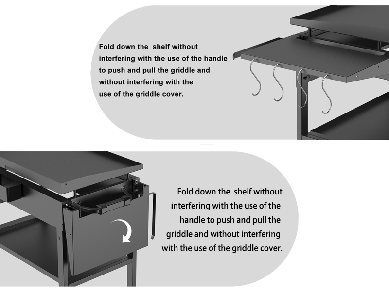Petrirufun Foldable Griddle Side Shelf for Blackstone 28