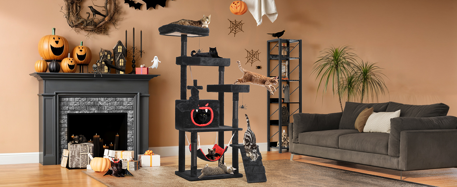 spooky cat tree