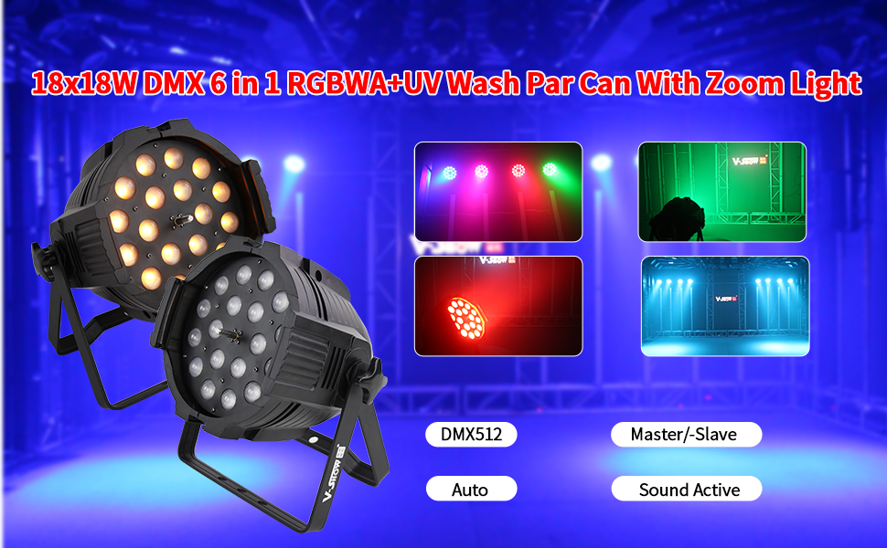 Amazon.com: V-Show 18x18W LED Par Zoom Lights - 8-58 Degree