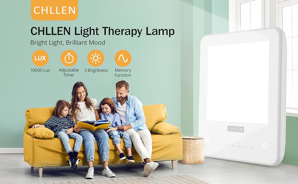 LED Light Therapy Lamp, UVFree 10000 Lux Bright Therapy Light, Touch