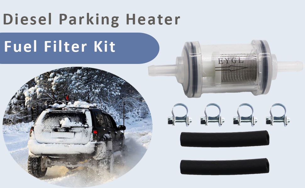 AQXMIOE Diesel Parking Heater Fuel Filter Kit, Fit for Webasto Eberspacher Fuel Hose