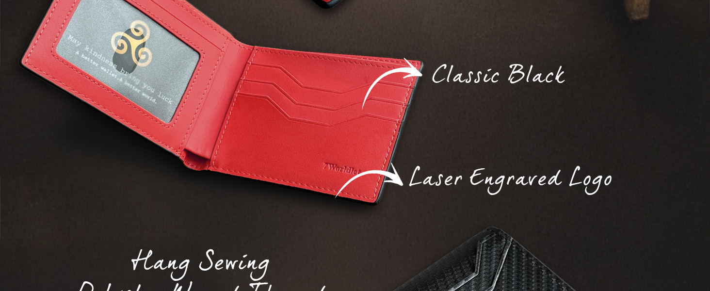 7worldlet Slim RFID Blocking Wallets for Men Leather Bifold Minimalist Wallet Thin Mens Walle