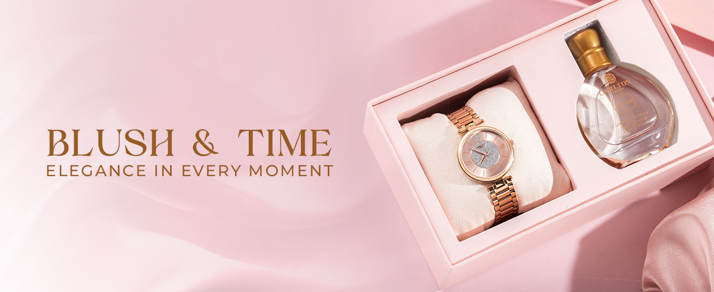 Carlton London Women Gift Set of 2 Blush Perfume 30ml+Watch