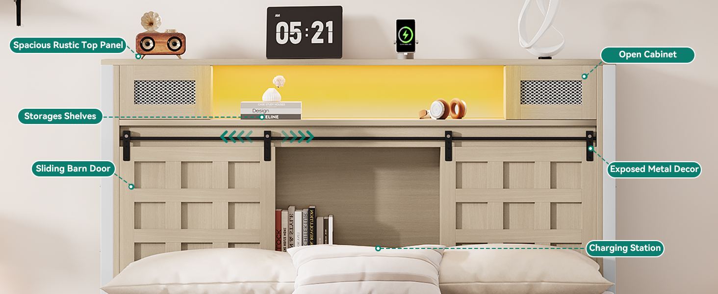 YITAHOME Farmhouse Queen Size Bed Frame with 49.14" Tall