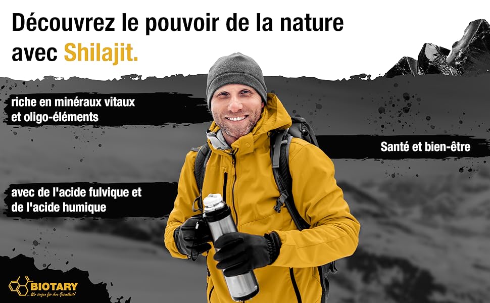 Shilajit shilajat shilaj capsules pommade original mumijo Himalaya bio hautement dosé résine gaia