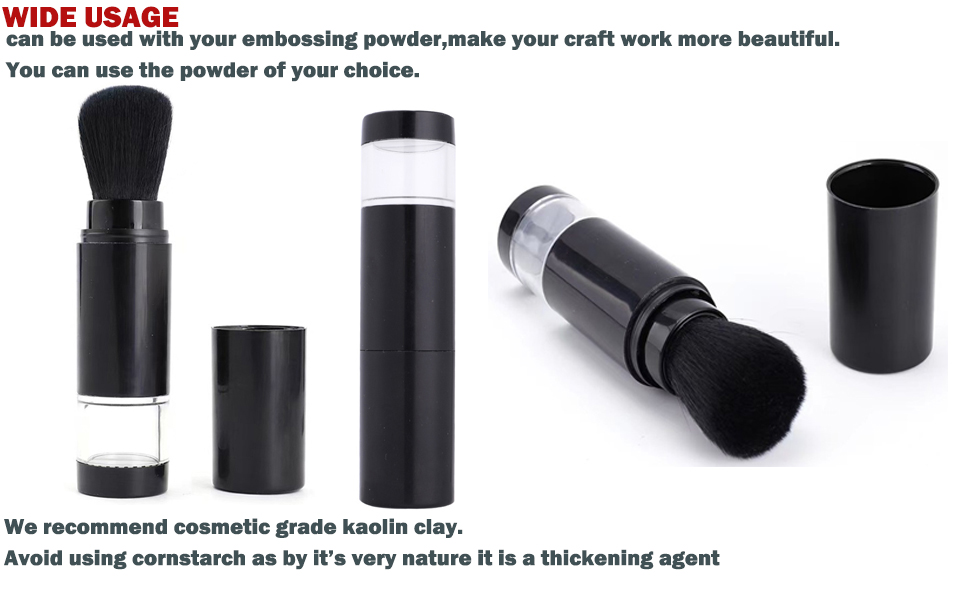 Embossing Powder Brush Retractable Applicator Tool with Cap DIY Scrapbooking Paper Cards Making