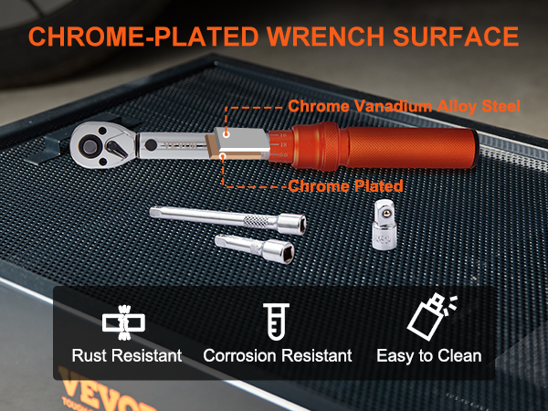rrrです VEVOR 1/4-inch Drive Click Torque Wrench, 20-200in.lb/3-23n