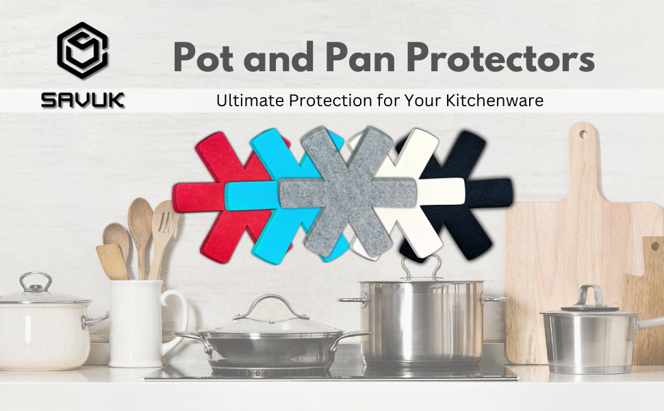 Pot and Pan Protectors Set of 12 and 3 Different Separators