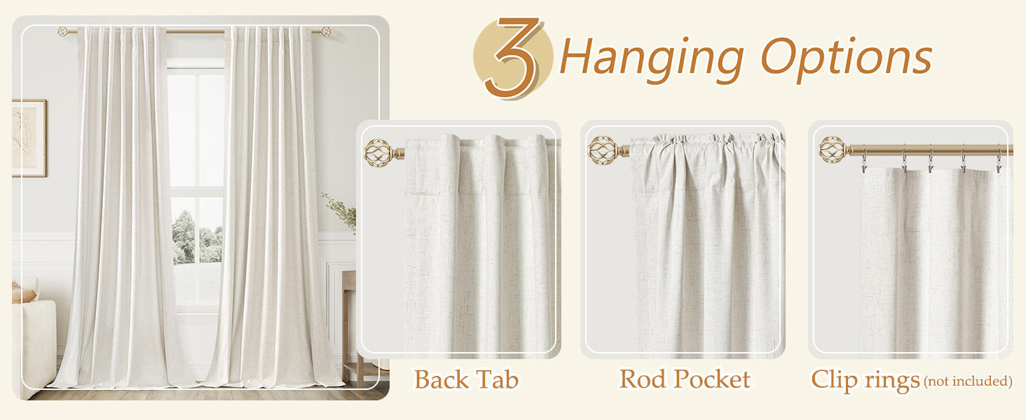 back tab curtains