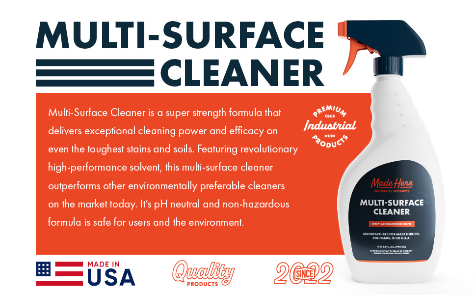 Made Here Co. MultiSurface Cleaner Powerful, Safe, and