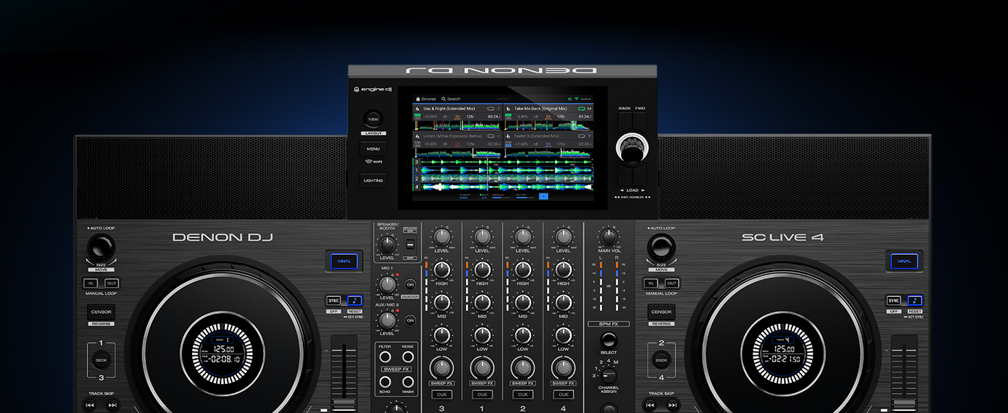 Denon DJ SC LIVE 4 Standalone DJ Controller, 4Channel