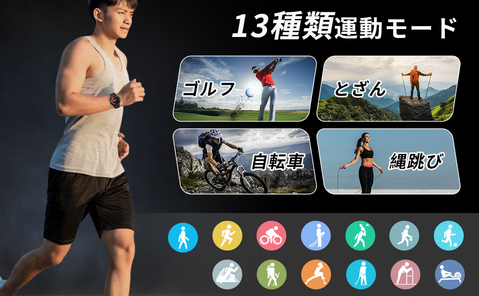 Amazon | スマートウォッチ 通話 【2022年 13種類運動モード 2種類