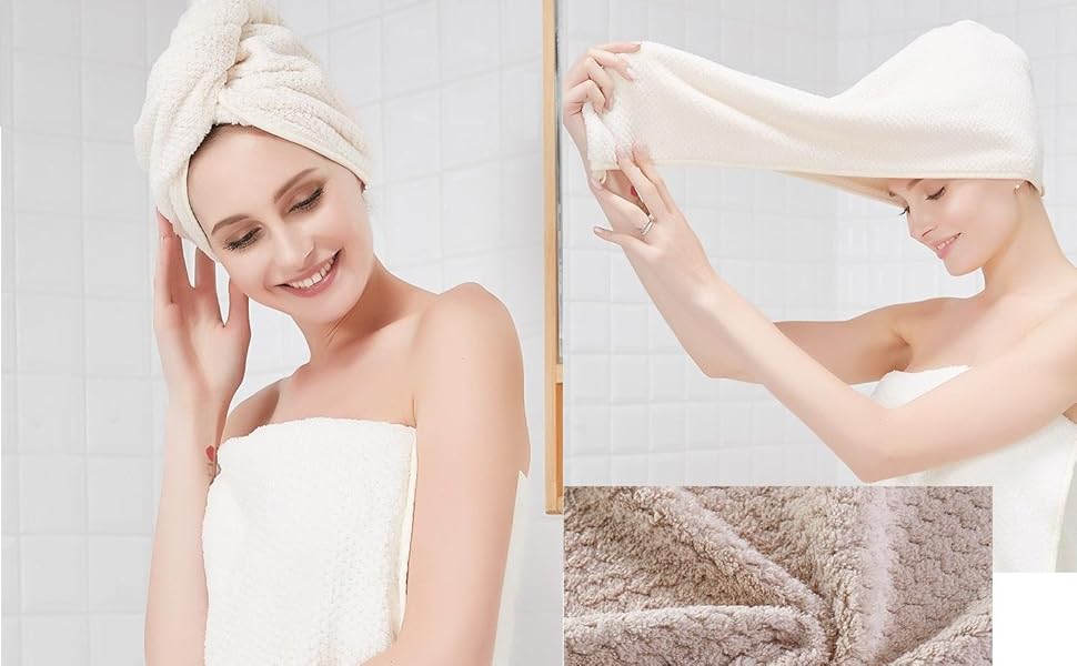 3 Pack Microfiber Hair Towel, Microfiber Hair Towel Wrap