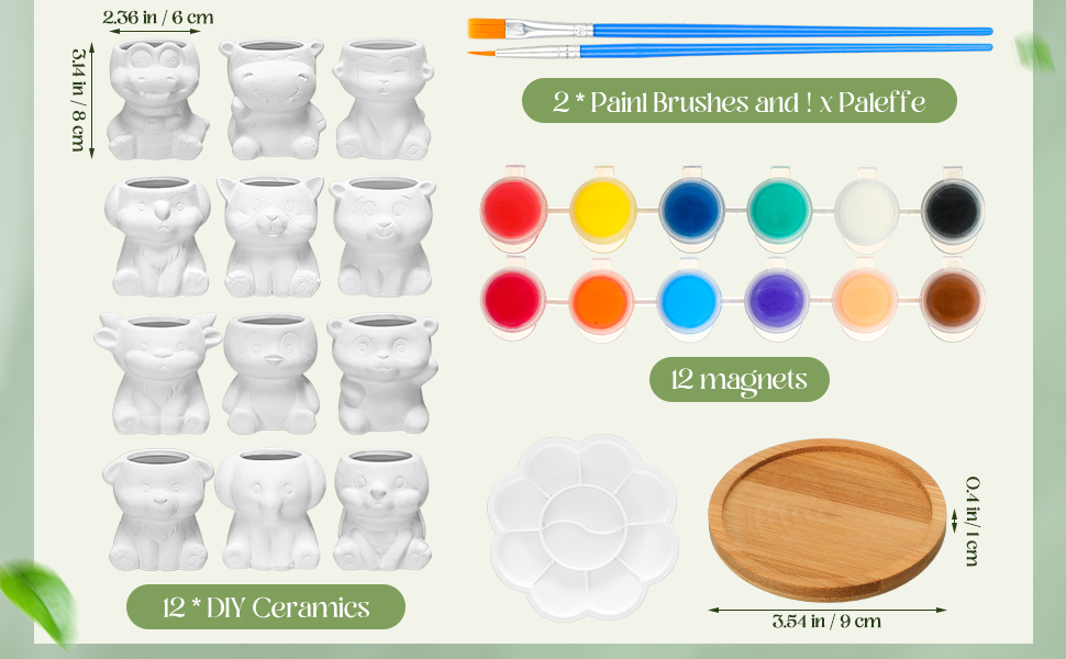 Hushee 12 Sets Ceramic Succulent Planters Paintable