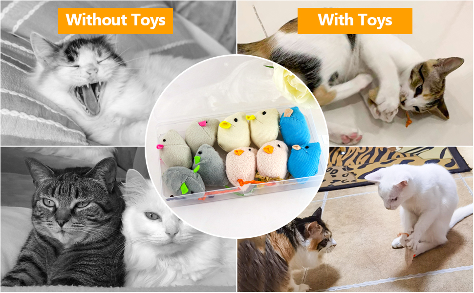 10 Pack Catnip Cat Toys, Cat Toy Catnip Mice, Interactive Cat Toy for