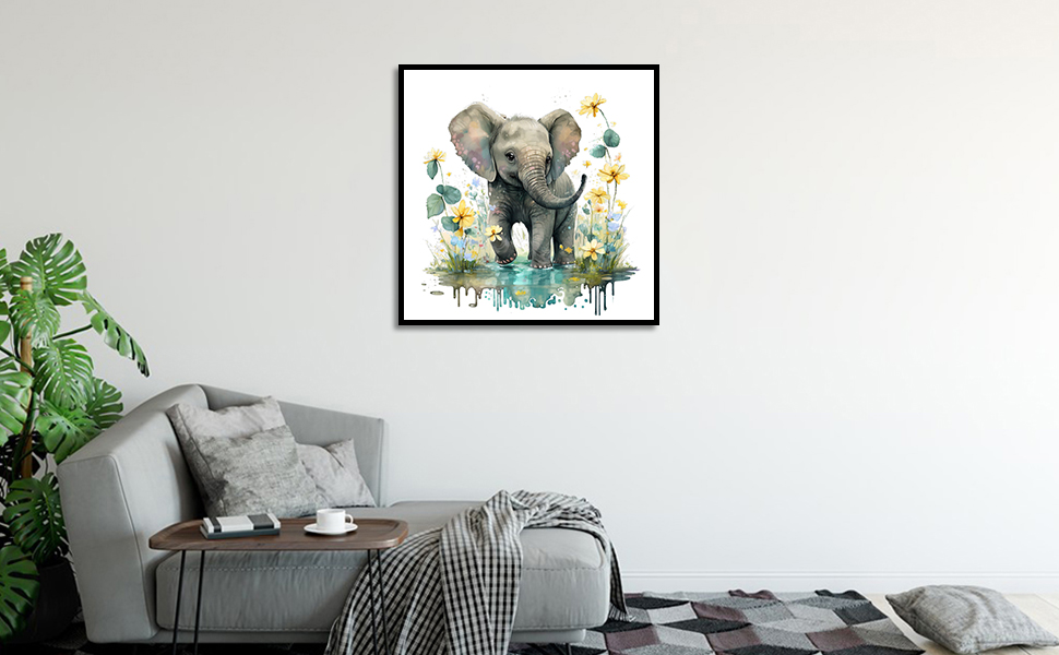 PFFNGPEN Diamond Painting Kits for Adults, 5D DIY Elephant