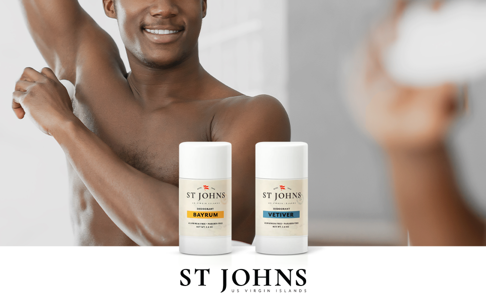 St Johns, Deodorant, Caribbean, Bay Rum, Vetiver, Men