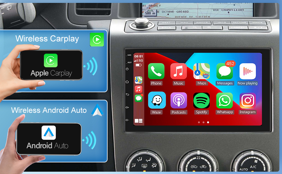  Car Radio Wireless Apple CarPlay/Android Auto