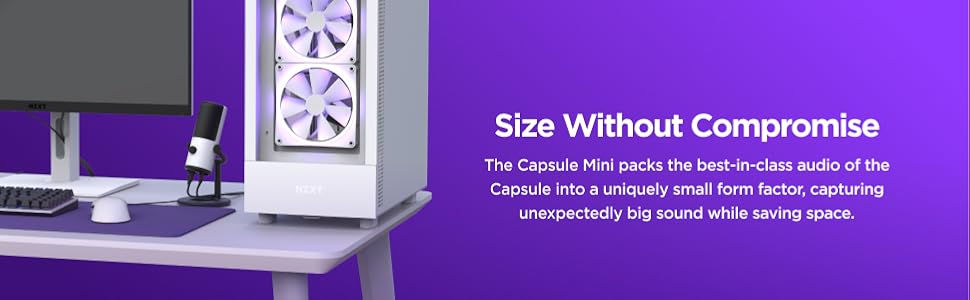 NZXT Capsule Mini White＋NZXT BoomArmMini NZXT Capsule Mini USB Microphone - White | Na stanie | Tani