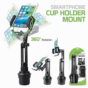 expanding arm cell phone cup holder phone adjustable height universal tablet mount stand cradle 