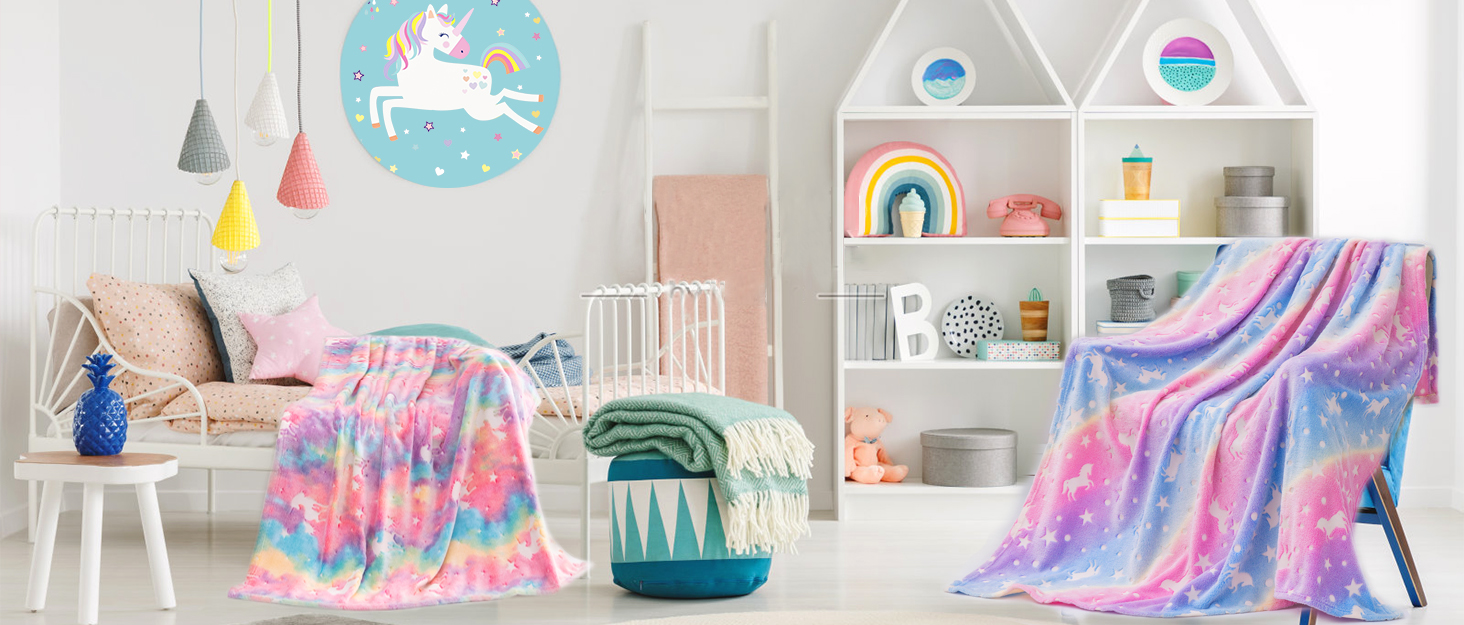 Glow in The Dark Blanket Personalized Unicorn Blanket for