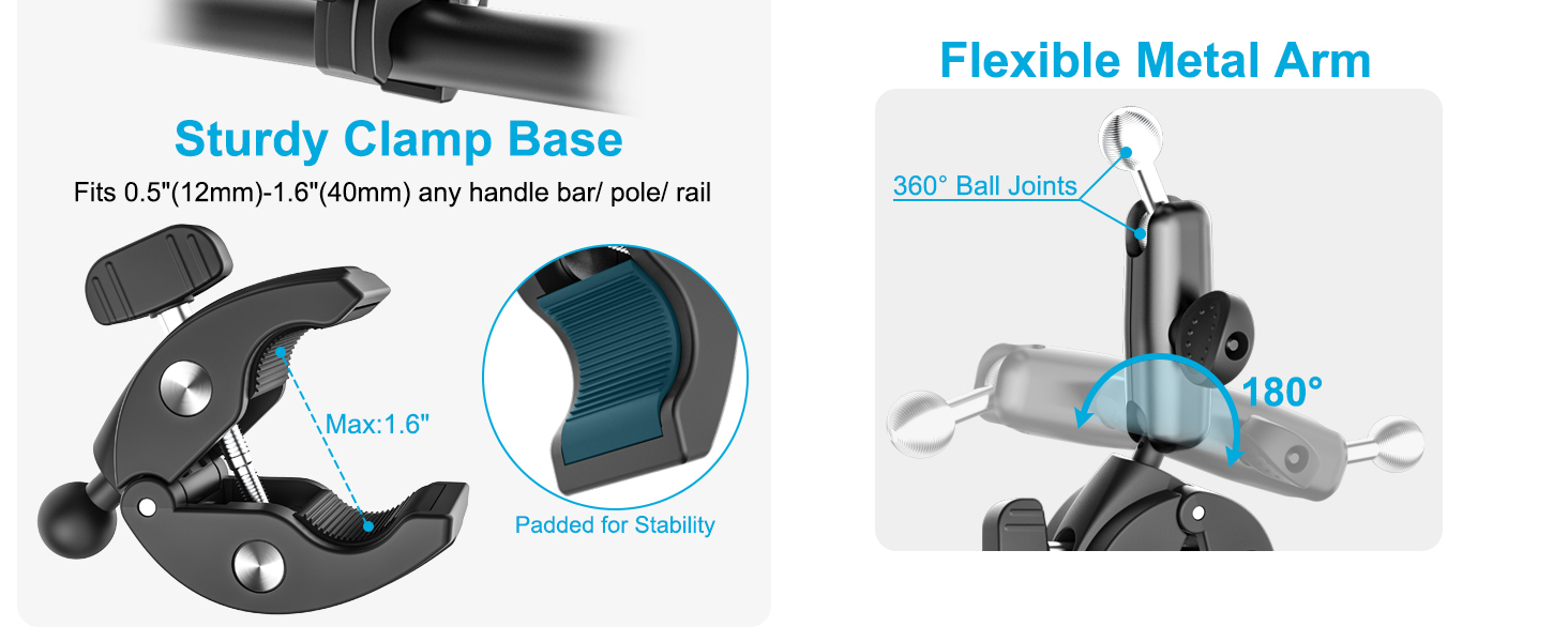 Tablet Yoke Mount, iPad Yoke Clamp Mount for Aircraft