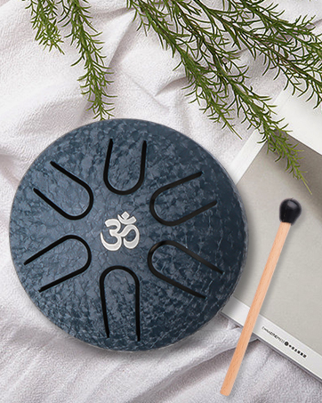Aedcbaide Buddha Stones Mini Steel Tongue Drum 3 Inch (8cm) 6 Note Tongue Drum with Drumstick,Music Book,Mallet,Steel Drum Balmy Drum UK for Musical Education Concert Yoga Beginners Adult Kids(silver) 24 Mini Steel Tongue