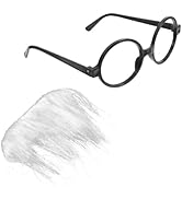 JOINPAYA Fake Mustache Glasses Set: Simulated Mustache With Glasses Prop for Halloween Cosplay Pa...