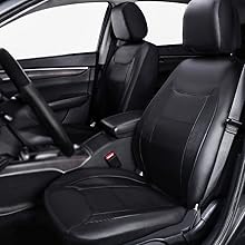 FBA10501 flying banner solid black car seat covers front pair