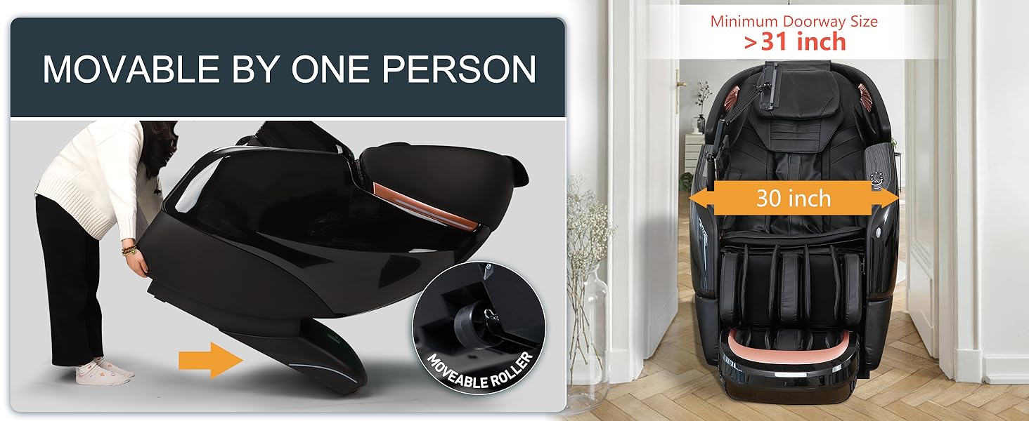 movable massage chair full body doorway