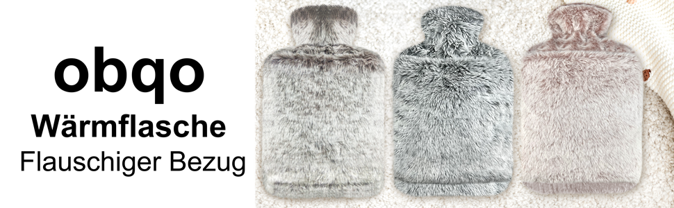 obqo wärmflasche mit weichem bezug