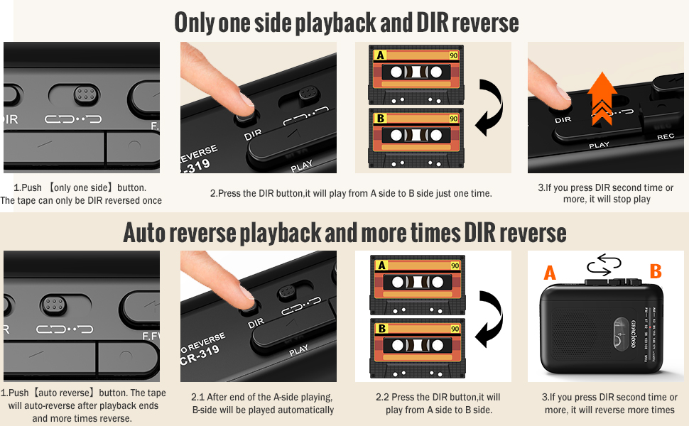 Portable Cassette Player RecorderAuto Reverse Walkman Tape